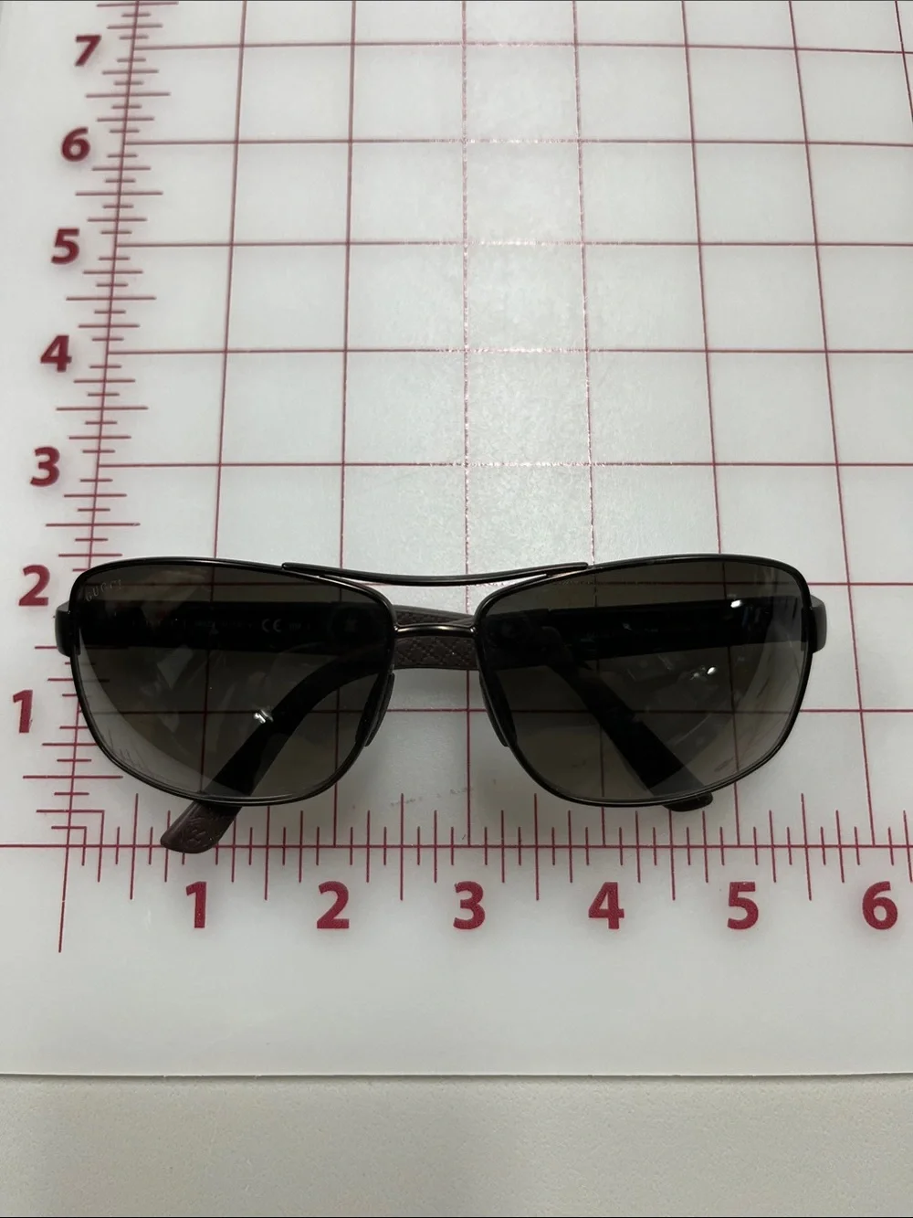 GUCCI NWOT Men's Pilot/Rect Wrap Havana Brown Gradient 63-14-130 Sunglasses